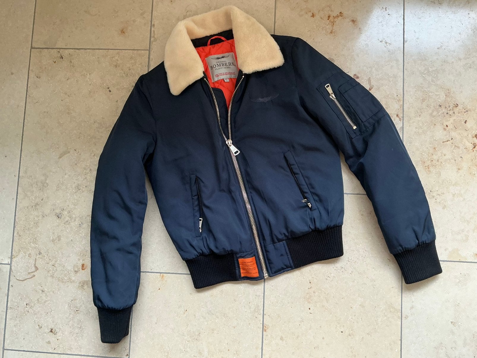 Wintervest ‘Bombers’ maat S, Enlèvement, Porté, Taille 36 (S), Bleu