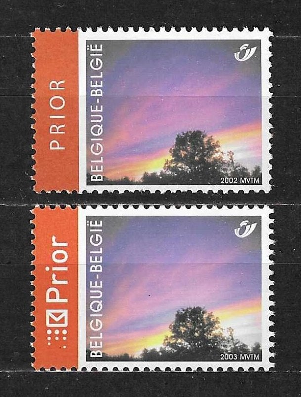 België OPC 3143 + 3310 Rouwzegel met Prior **, Postzegels en Munten, Ophalen of Verzenden, Postfris, Postfris