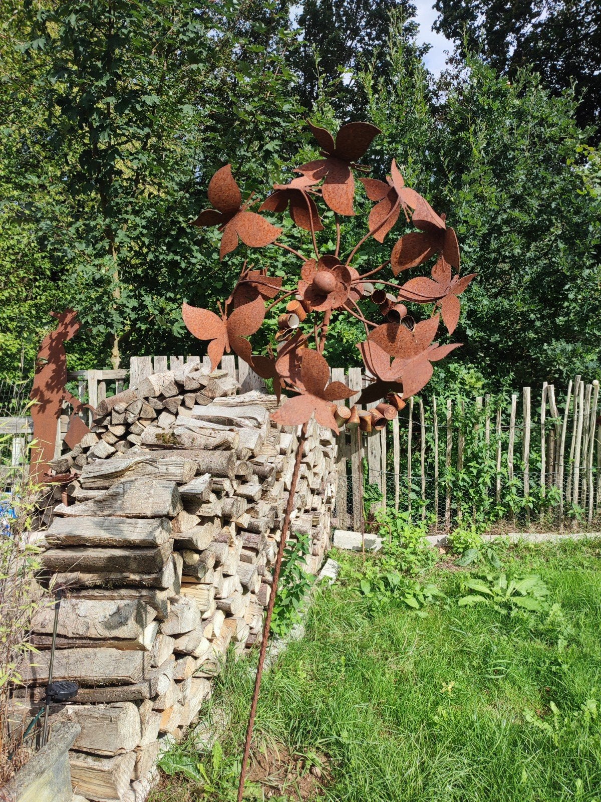 moulin a vent acier corten, Jardin & Terrasse, Décoration murale de jardin, Enlèvement