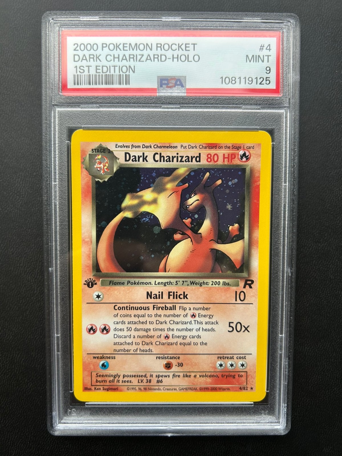 Dark Charizard Holo 1st Edition PSA 9, Enlèvement ou Envoi, Comme neuf