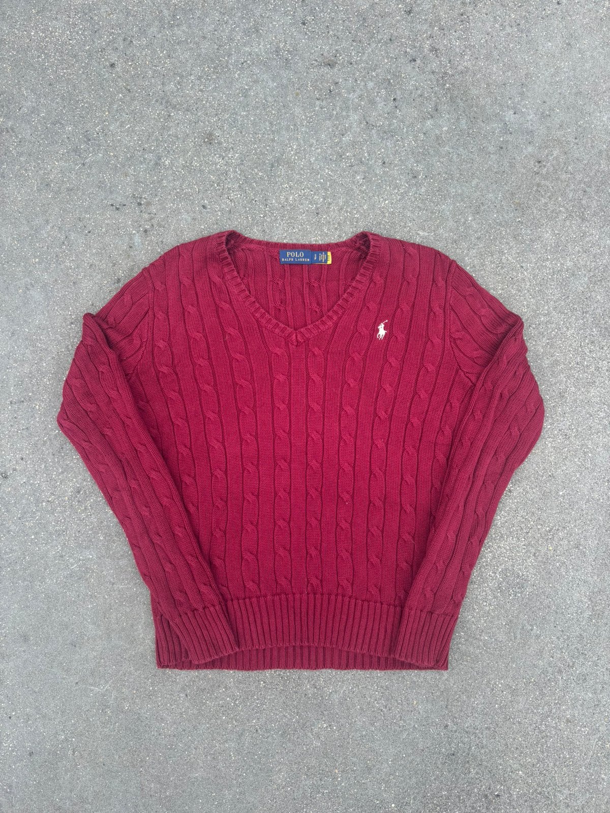 Polo Ralph Lauren Twist Trui Maat S bordeaux, Kleding | Dames, Ophalen of Verzenden, Zo goed als nieuw, Maat 36 (S), Wit