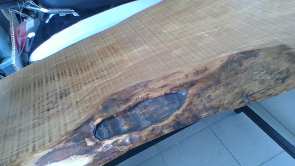 boomstamtafel van 95 cm lengte, Ophalen, Zo goed als nieuw, Overige vormen