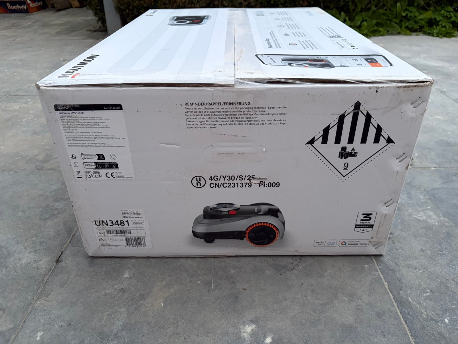 Navimow i215 lidar (1500m2) met garage, Enlèvement, Neuf, 20 à 25 cm, Avec capteur de pluie