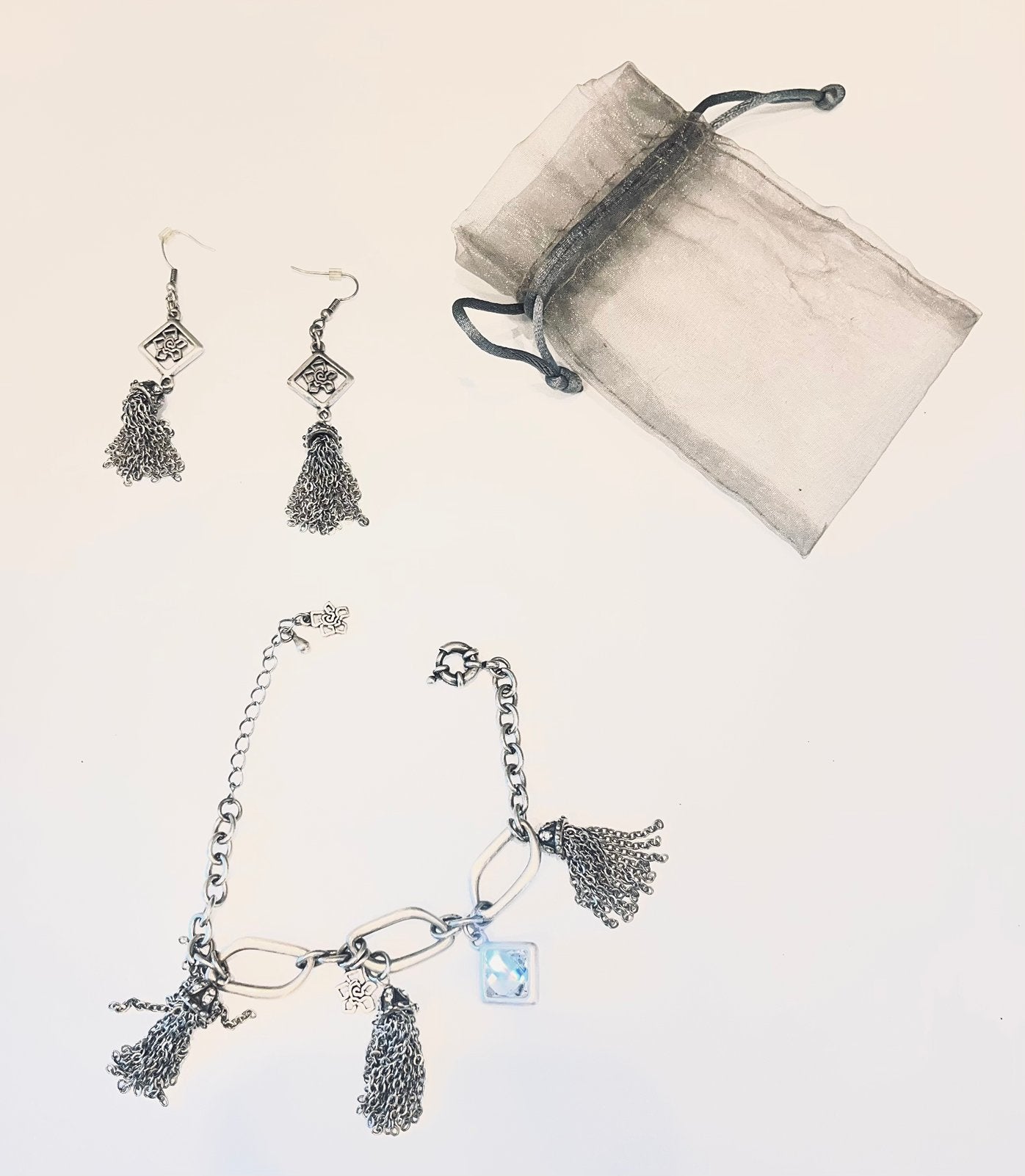 Oorringen en armband nicky vankets, Handtassen en Accessoires, Ophalen of Verzenden, Zo goed als nieuw, Zilver