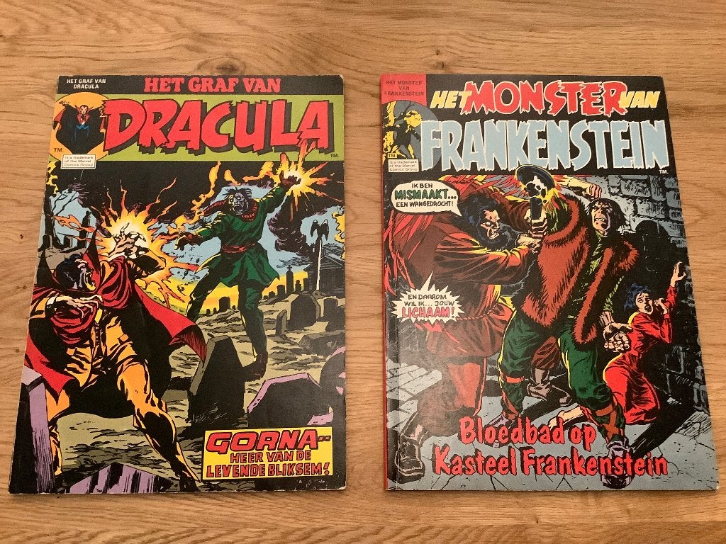 MARVEL COMICS DRACULA&FRANKENSTEIN JAREN 70., Boeken, Strips | Comics, Gelezen, Meerdere comics, Ophalen
