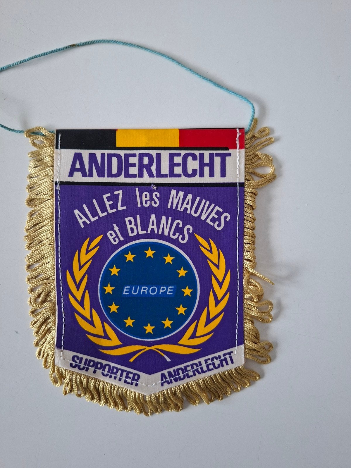Anderlecht supportersvaantje – Vintage RSCA – Paars-Wit – Vo, Verzamelen, Ophalen
