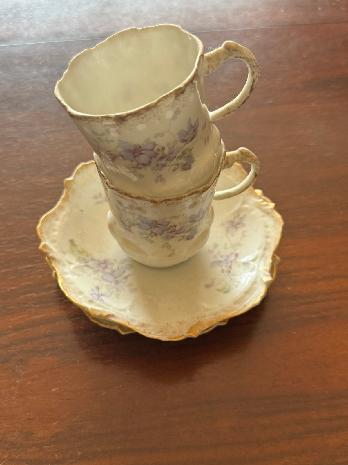 Prachtige Antieke Limoges Haviland Kop en Schotels, Ophalen of Verzenden