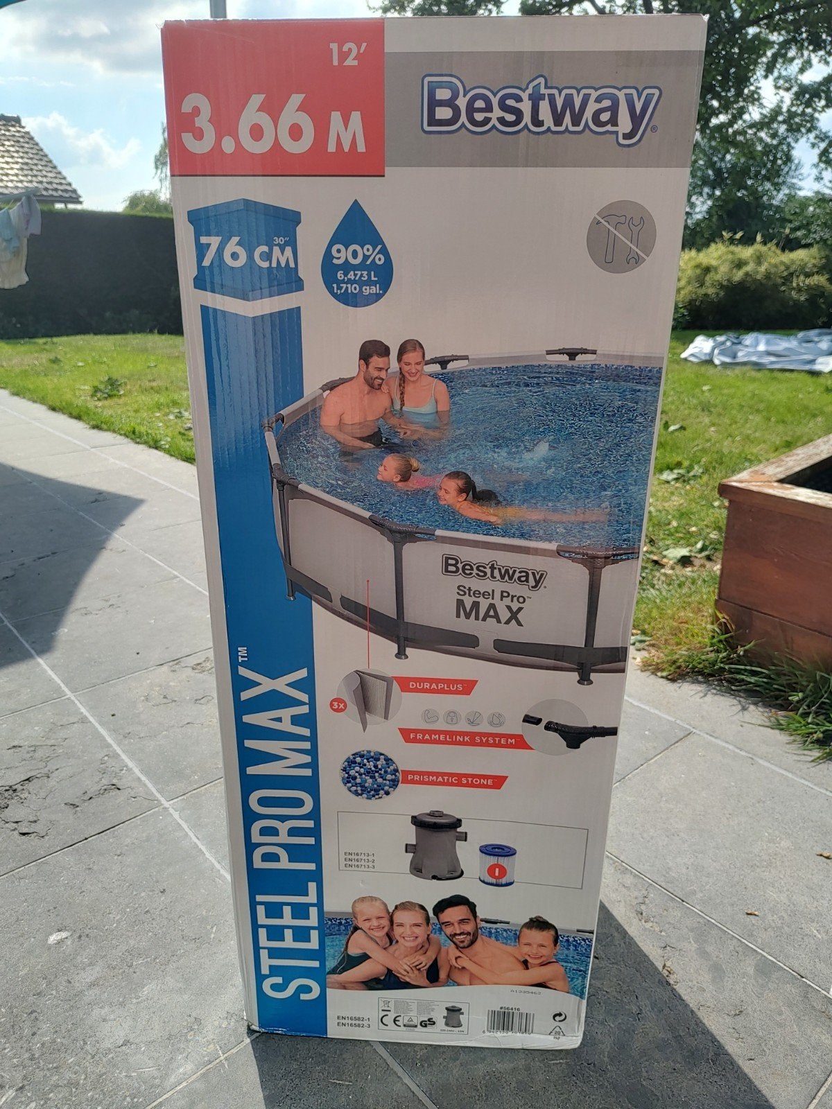 Piscine 3,66x76 neuve avec tapis de sol et bache, Tuin en Terras, Zwembaden, Ophalen