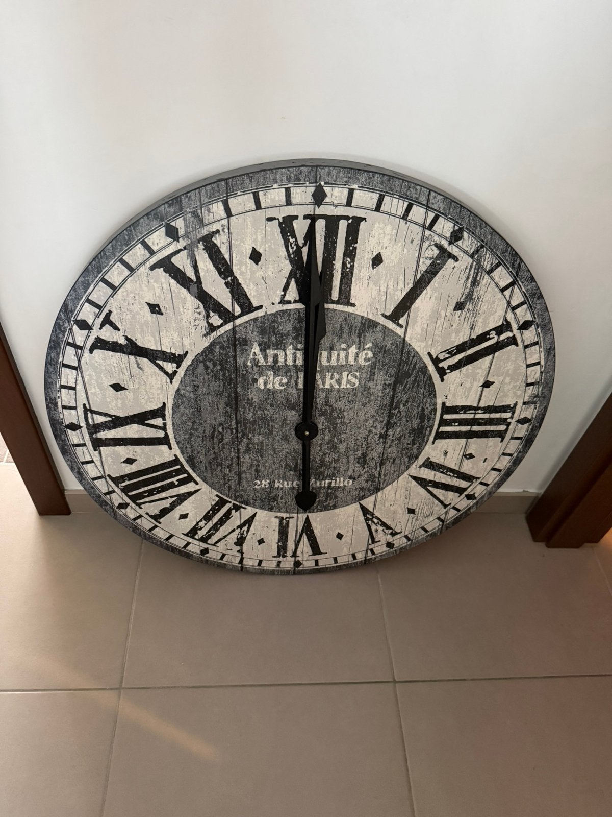 Grande Horloge Murale Vintage, Huis en Inrichting, Woonaccessoires | Klokken, Ophalen, Wandklok, Grijs, Zo goed als nieuw