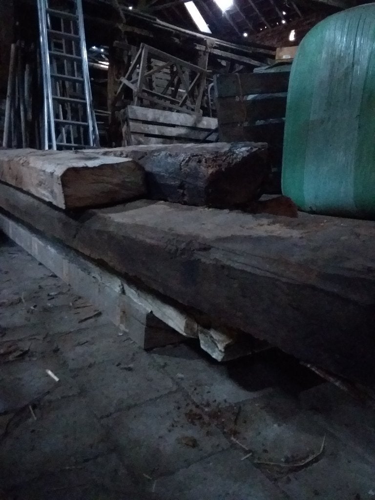 Heel oude eiken balken, spanten, Doe-het-zelf en Bouw, Hout en Planken, Ophalen, Eiken
