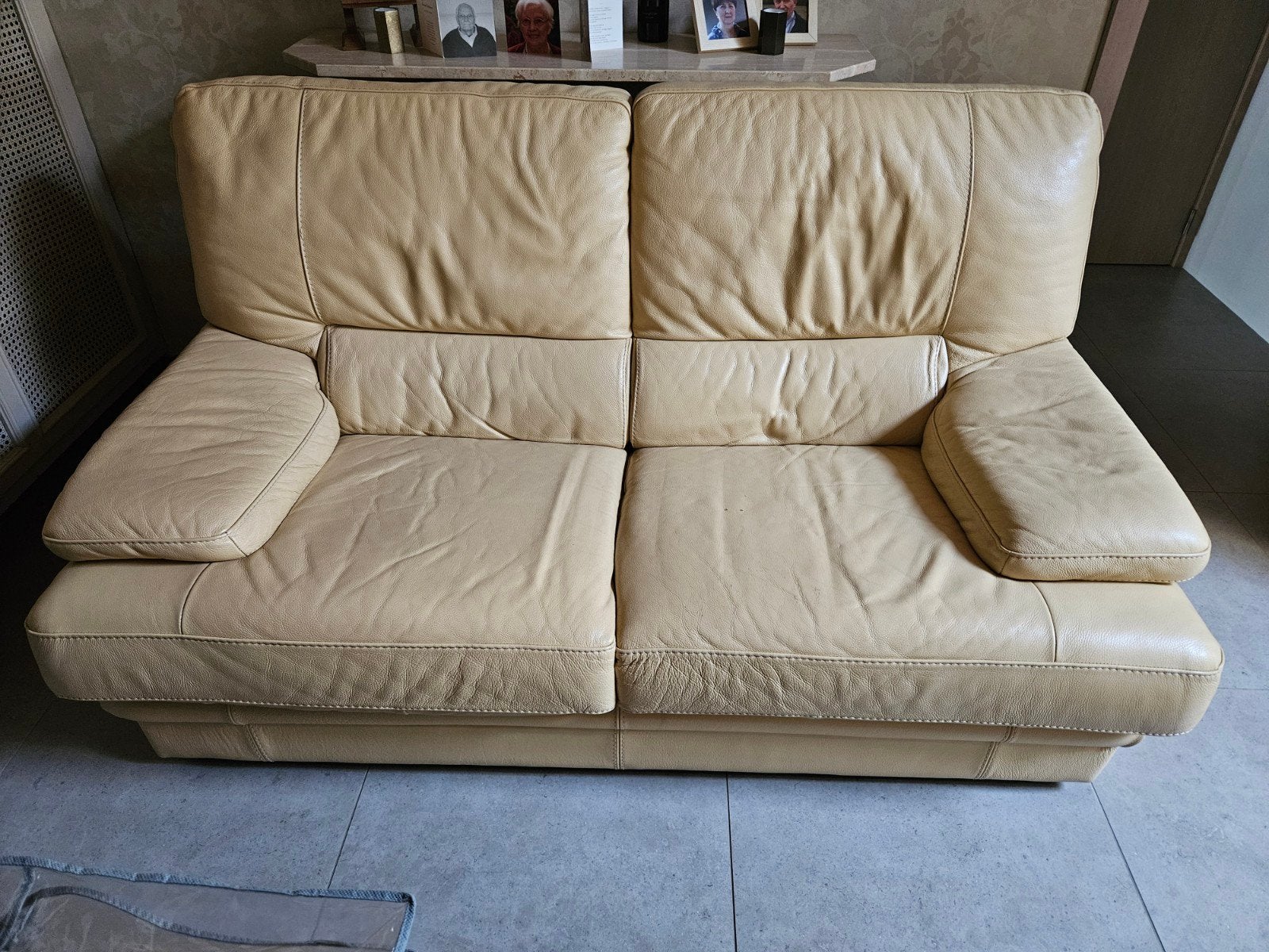 Lederen salon: 3-zit, 2-zit, fauteuil, Enlèvement