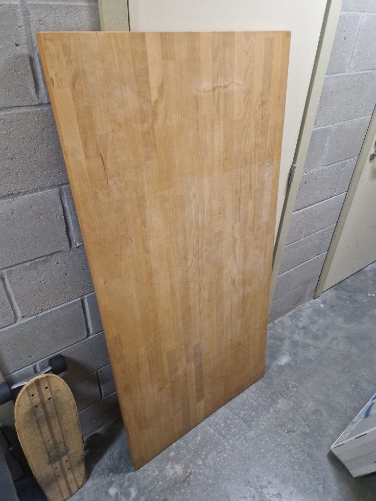 IKEA houten tafel/bureau — 156  76 cm — 4 poten — 50€, Ophalen, Gebruikt, In hoogte verstelbaar, Hout