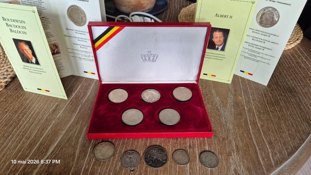 Verzameling Belgische zilveren munten en medailles, Postzegels en Munten, Ophalen, Munten