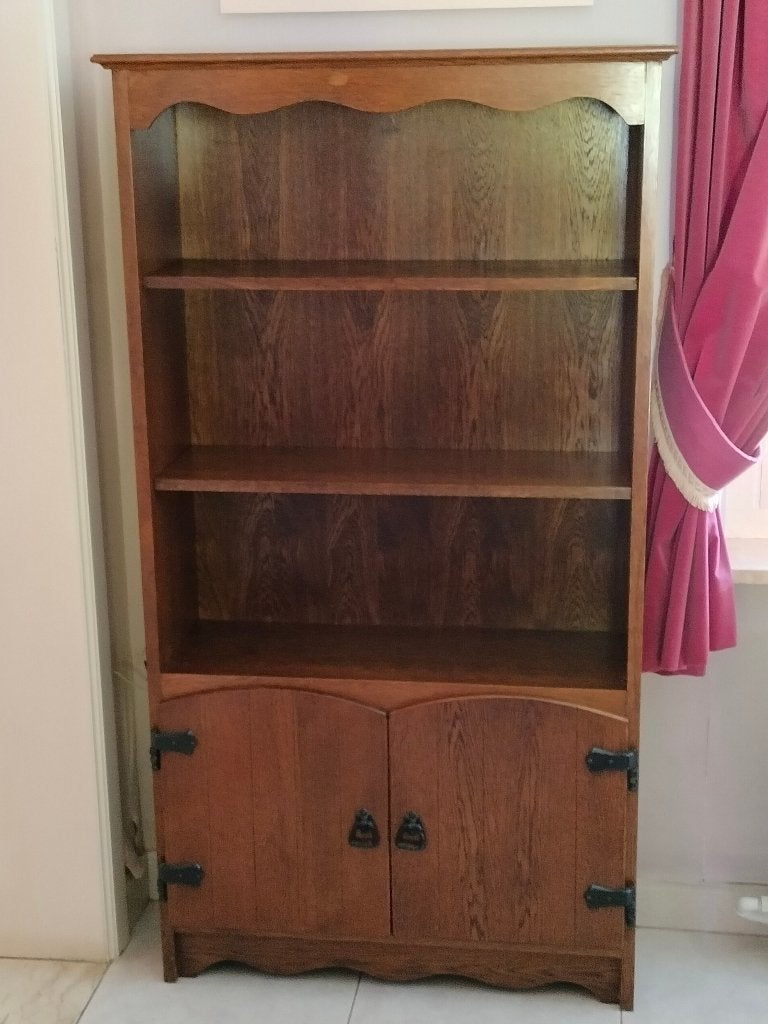 bibliothèque en chêne avec 2 portes, Avec porte(s), 25 à 50 cm, Klassiek, 50 à 100 cm