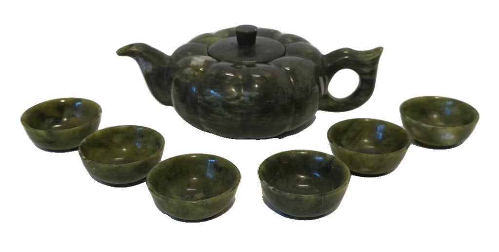 Jade theepot en cups., Antiek en Kunst, Ophalen of Verzenden