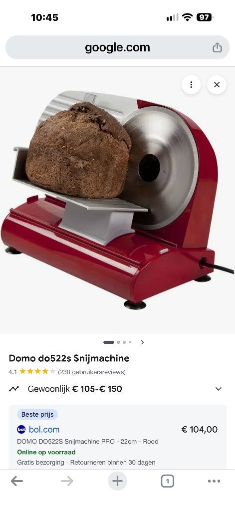 Brood- vleessnijmachine, Ophalen, Gebruikt, Snijmachine, Rood