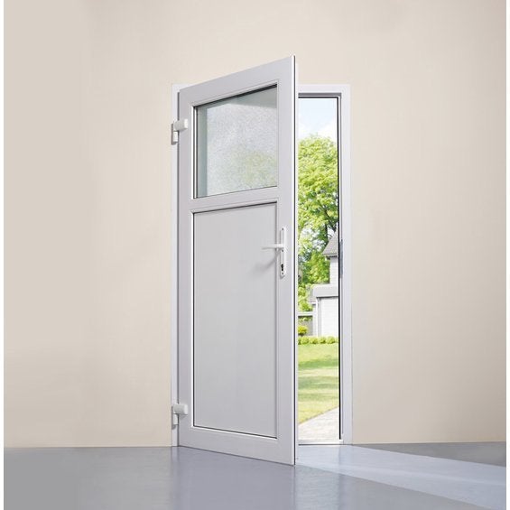 PORTE PVC BLANCHE; DOUBLE VITRAGE (Poignée COMPRIS), Bricolage & Construction, Enlèvement, Neuf