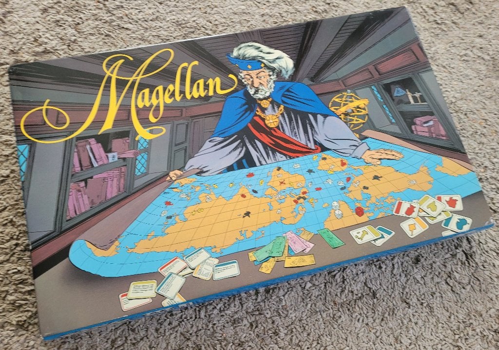 Magellan gezelschapsspel, Hobby en Vrije tijd, Gezelschapsspellen | Bordspellen, Drie of vier spelers, Ophalen, Gebruikt, By Fallon / Flying Turtle