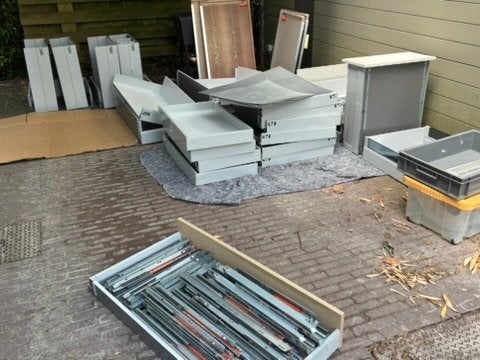 Blum Legrabox keukenlade-set — volledig lot, 5 laden of meer, Ophalen, Zo goed als nieuw, Metaal