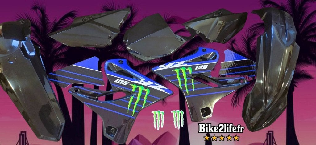 Kit Plastiques + Déco MONSTER  YAMAHA YZ 85 125 2015 > 2021, Envoi, Neuf