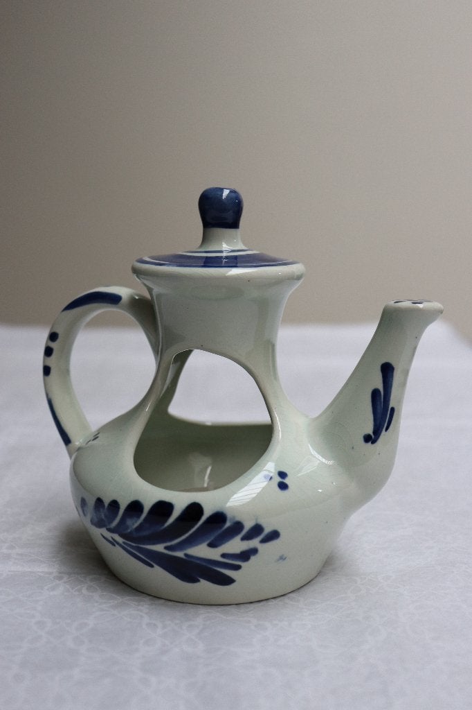 theelichthouder kannetje Delfts blauw handgeschilderd, Antiek en Kunst, Ophalen