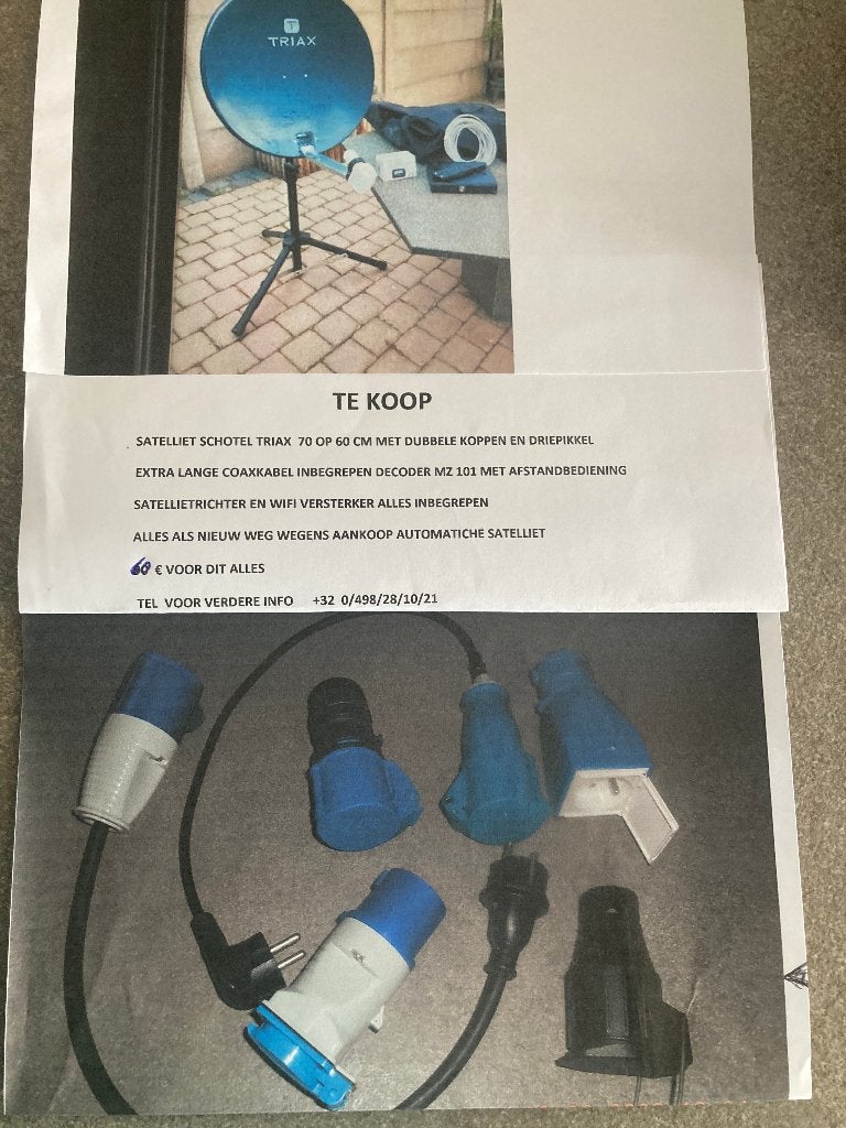 SATELITE ANTENNE EN KABELS, Telecommunicatie, Ophalen of Verzenden, Zo goed als nieuw, Antenne