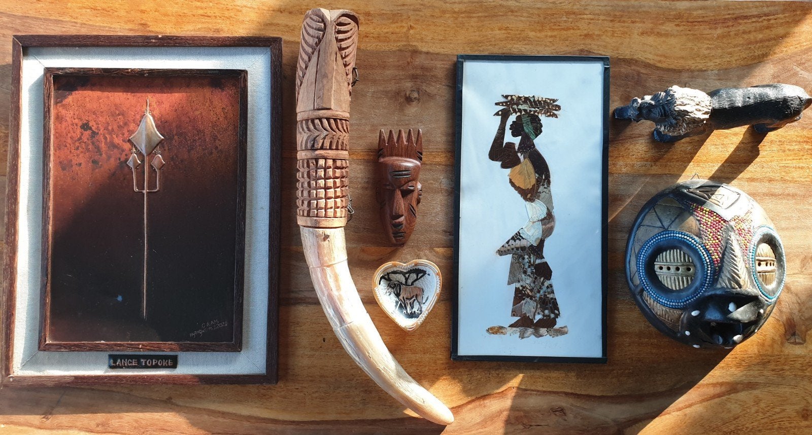 Afrika, collectie van 8 spullen, Antiek en Kunst, Ophalen of Verzenden