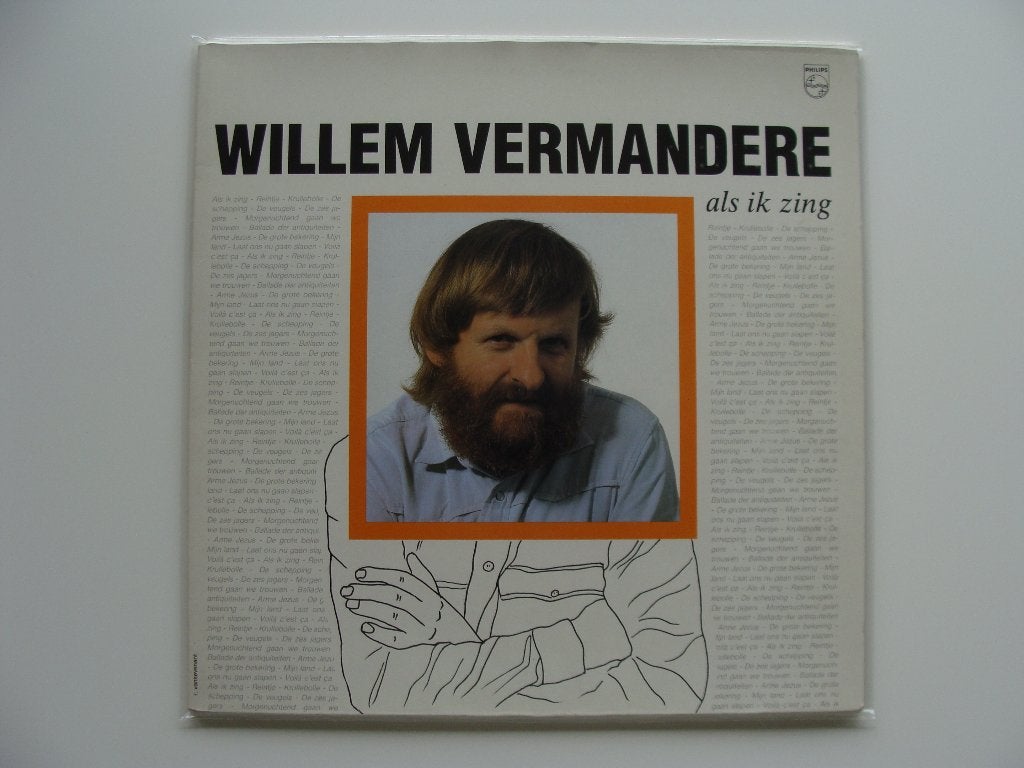 Willem Vermandere – Als Ik Zing (1984), Cd's en Dvd's, Vinyl | Nederlandstalig, LP, Folk, Ophalen of Verzenden, 12 inch