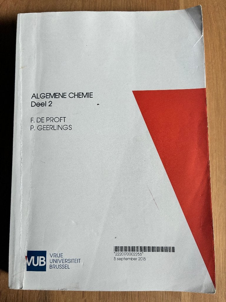 Algemene chemie, Deel II, F. De Proft en P. Geerlings, VUB, Ophalen of Verzenden, Gelezen, Hogeschool, F. De Proft en P. Geerlings