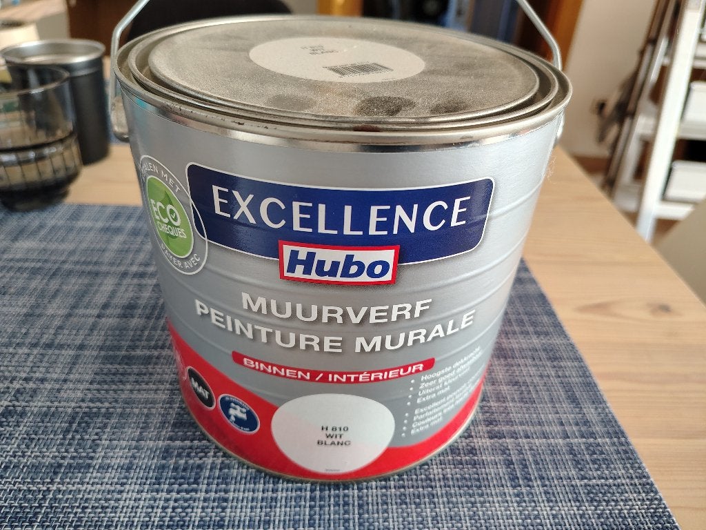 Muurverf Hubo 2, 5 liter wit, Neuf, Moins de 5 litres, Enlèvement, Peinture