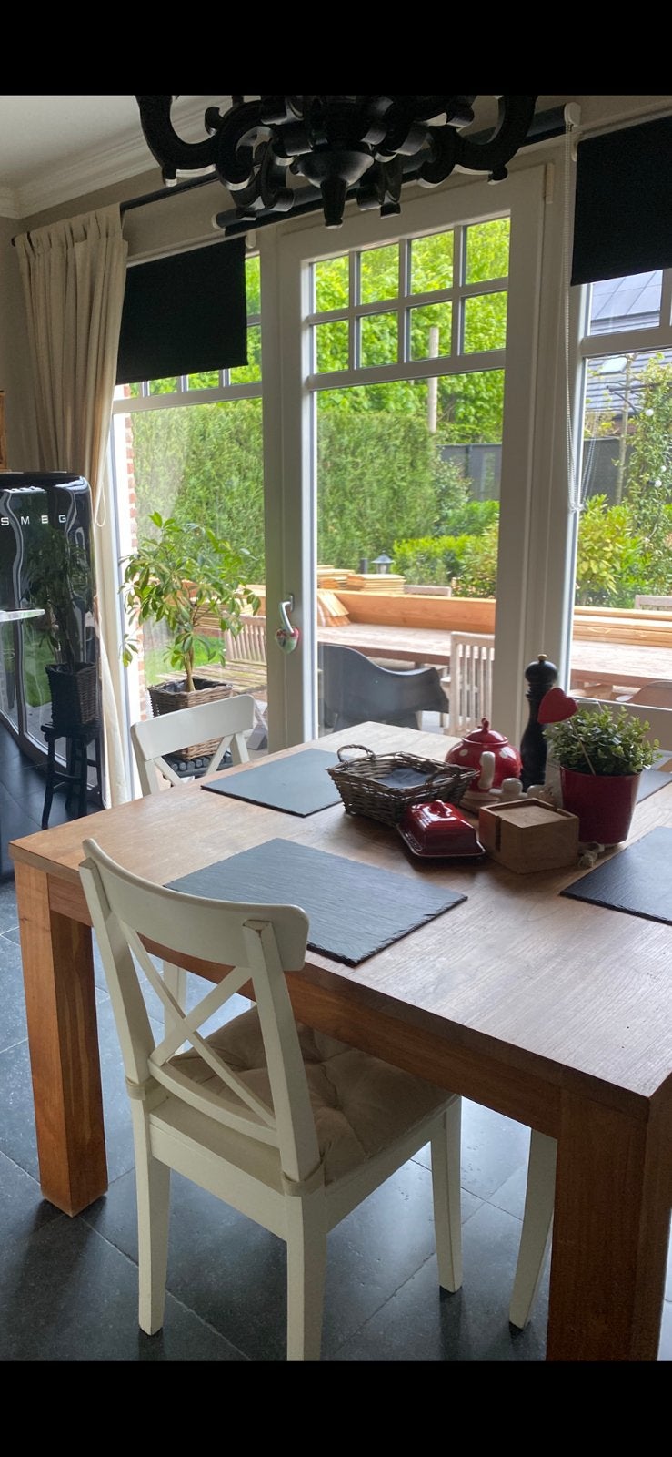 Tafel teak Vierkant, Ophalen, Zo goed als nieuw, Vierkant