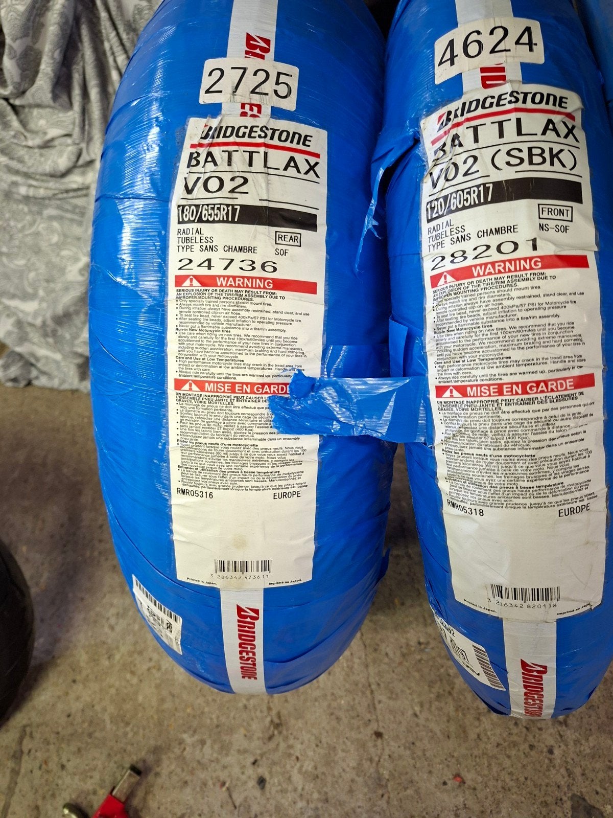 Set Bridgestone slicks nieuw, Ophalen