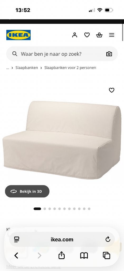 Ikea Lycksele slaapbank, Ophalen, Gebruikt