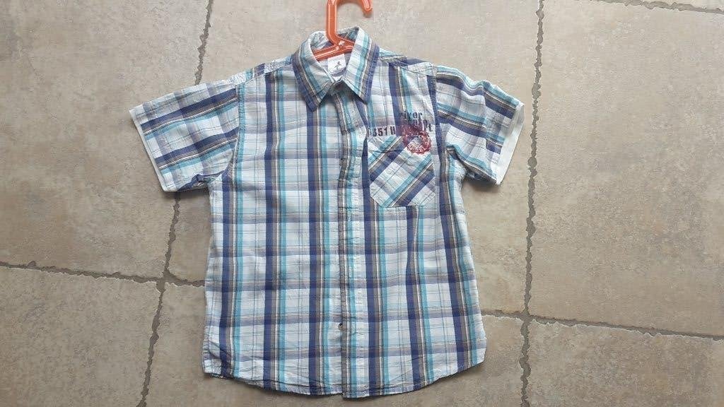1 euro koopjes: hemd mt 116 (zie foto's), Ophalen of Verzenden, Zo goed als nieuw, Jongen, Overhemd of Blouse
