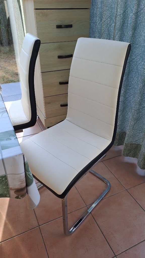 stoelen design wit en zwart, Huis en Inrichting, Stoelen, Ophalen, Gebruikt, Wit, Design