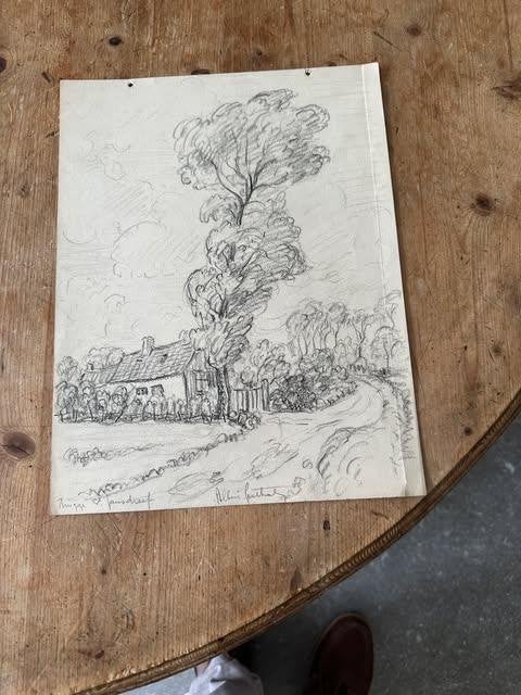 ets Albert Goethals Brugge St Jansdreef, Antiek en Kunst, Kunst | Etsen en Gravures, Ets, Ophalen of Verzenden, Gesigneerd, Landschap