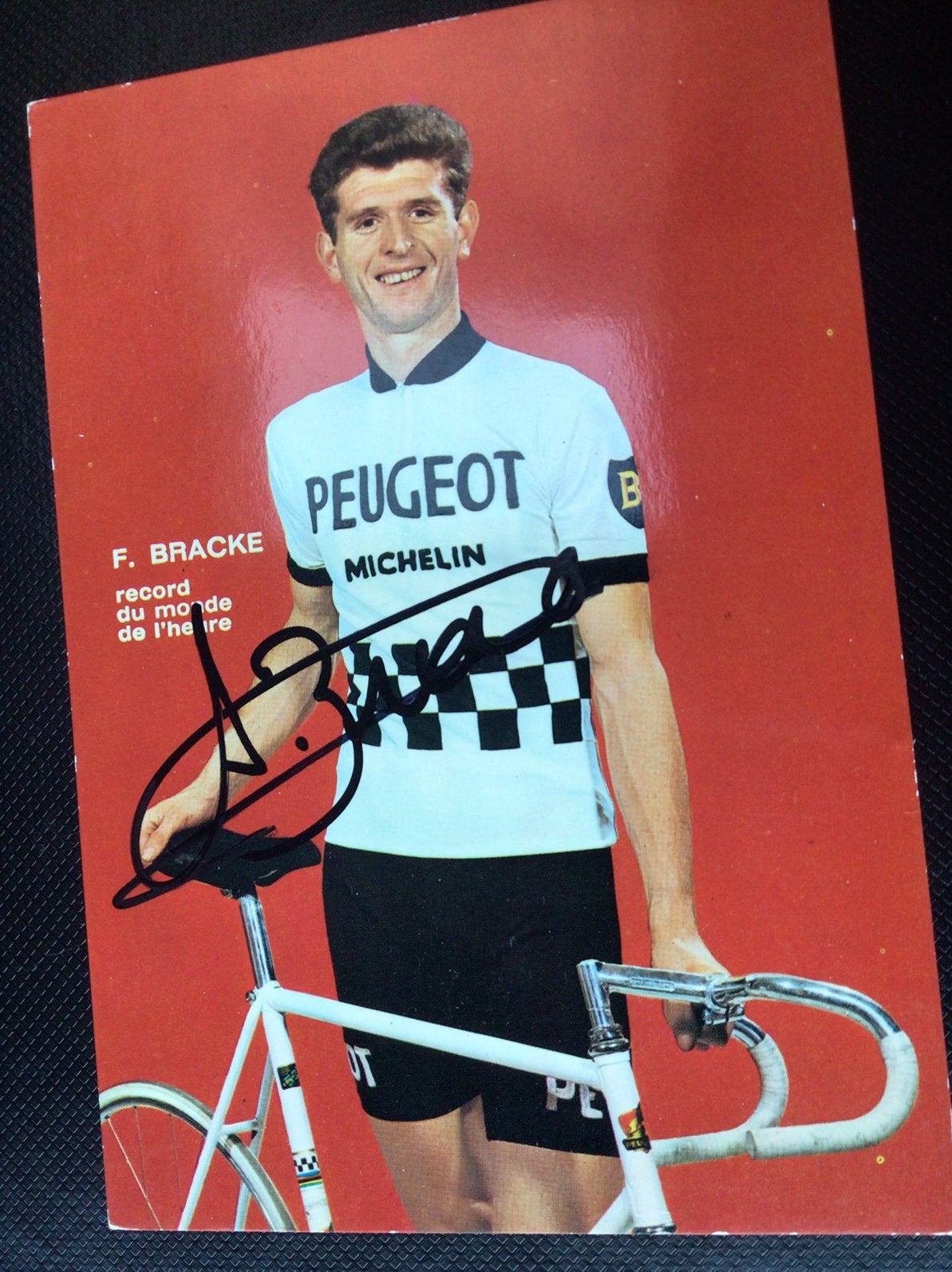 Wielerkaart team peugeot ferdinand bracke  signe, Sport en Fitness, Ophalen of Verzenden