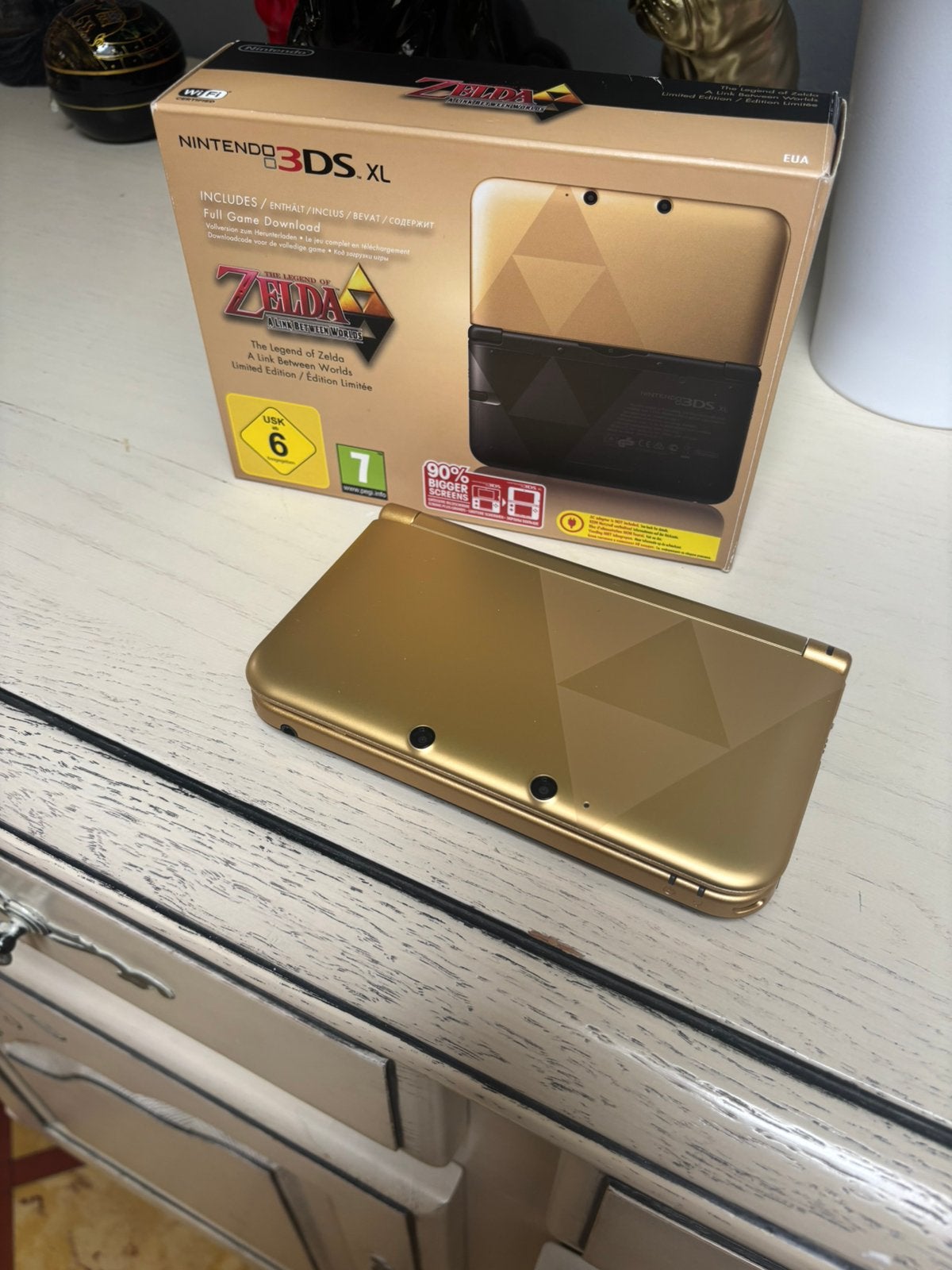 3DS XL edition doré Zelda, Games en Spelcomputers, Ophalen, Geel, Met beschermhoes of tas, 3DS