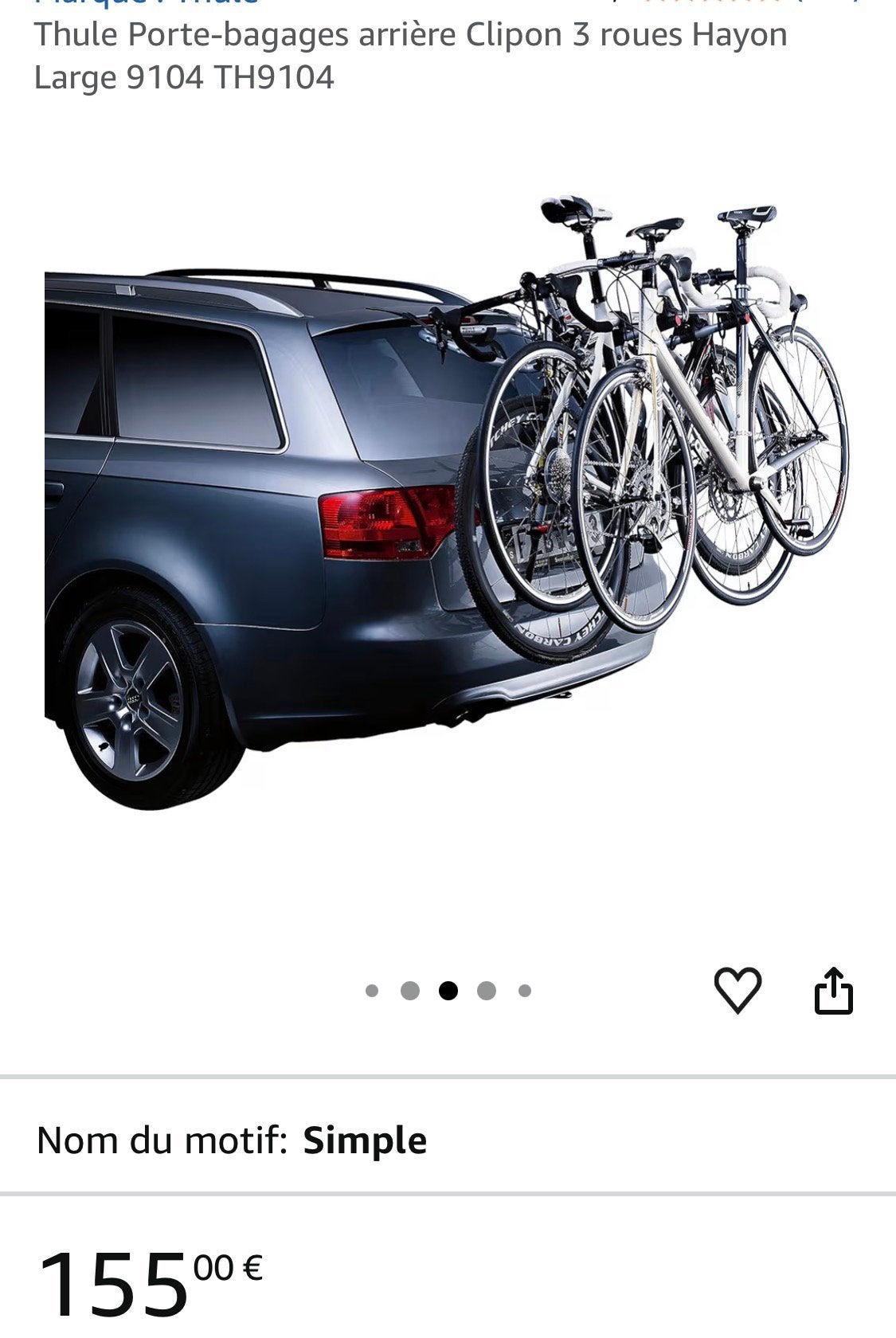 Porte 3 vélos thule, Autos : Divers, Enlèvement, Comme neuf