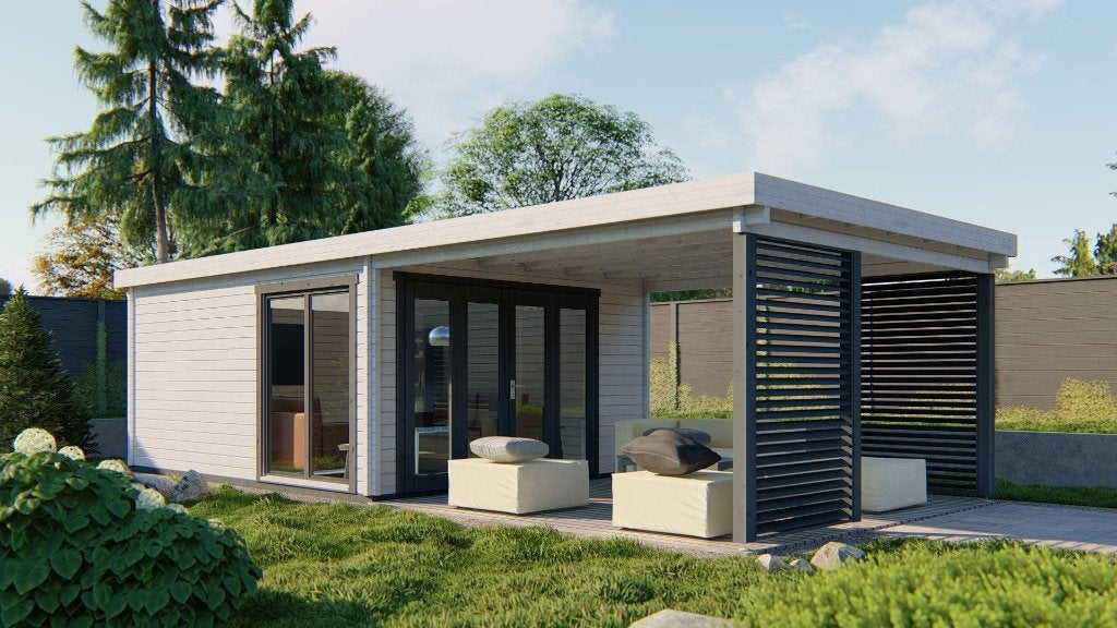 Blokhut - Tuinhuis Casper | 58 mm | vuren onbehandeld, Verzenden, Nieuw