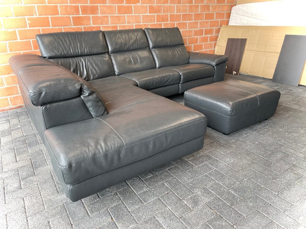 Leder hoeksalon NATUZZI / goede staat, Huis en Inrichting, Ophalen, Gebruikt, Leer