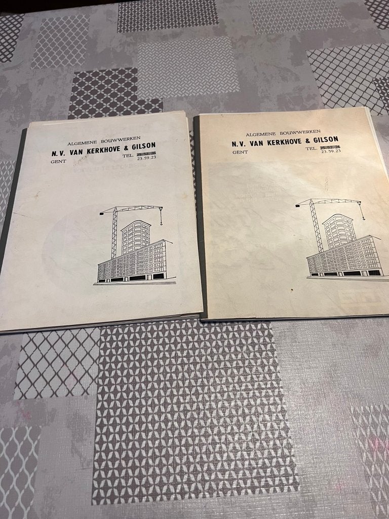 Vintage bouwplannen/reclame N.V. Van Kerkove & Gilson - Gent, Ophalen of Verzenden, Gelezen, Overige onderwerpen