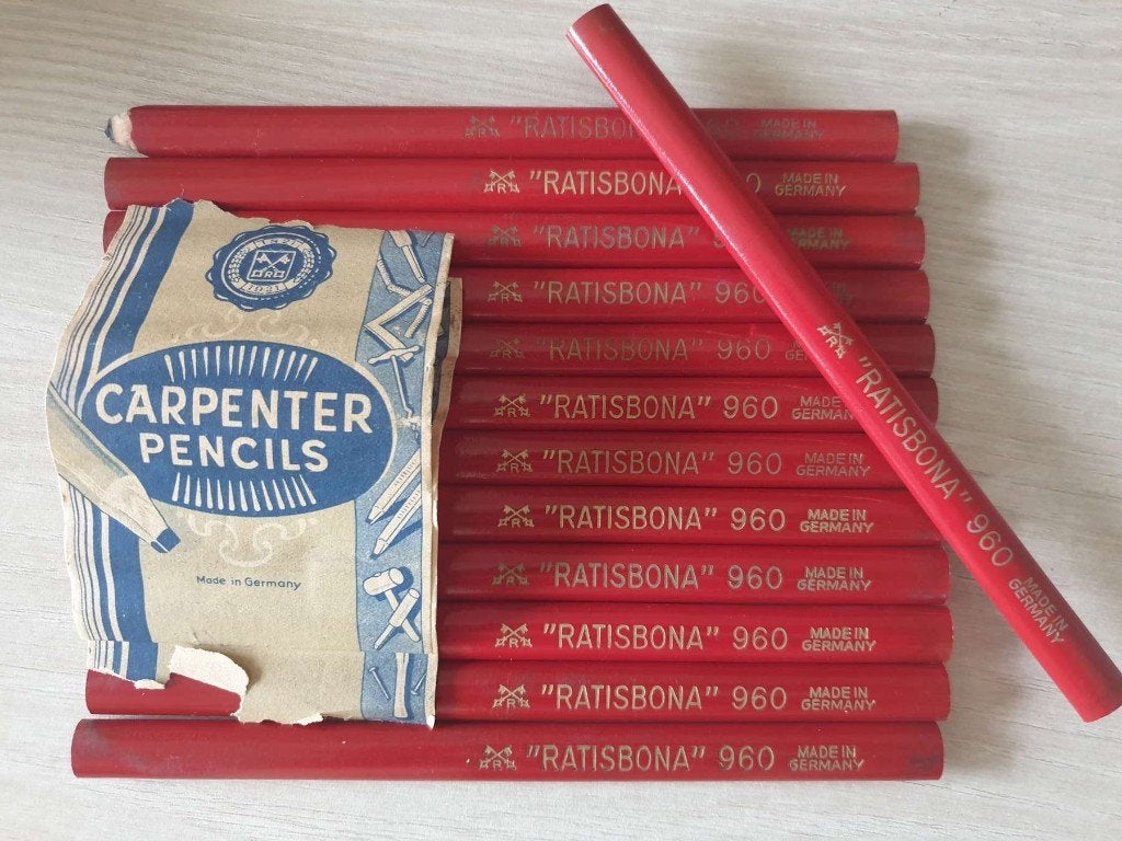 15 crayons de menuisier Ratisbona 960, années 1950, 17,5 cm, Bricolage & Construction, Enlèvement
