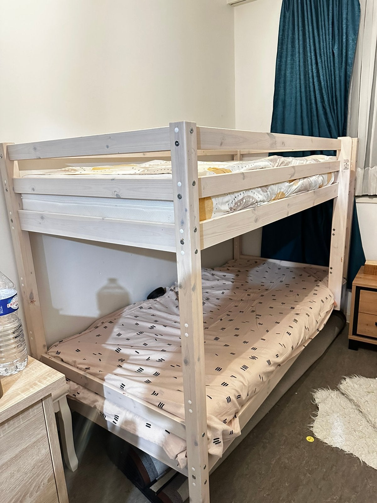 Stevig houten stapelbed, Huis en Inrichting, Ophalen, Zo goed als nieuw, 140 cm, Stapelbed