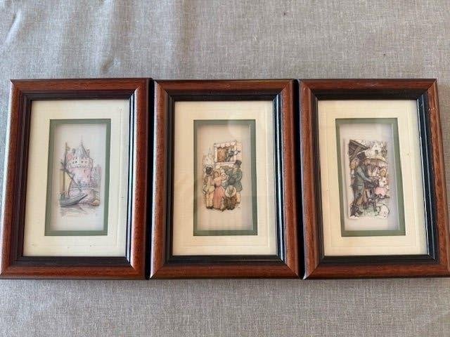 3 kaders Anton Pieck, Antiek en Kunst, Ophalen