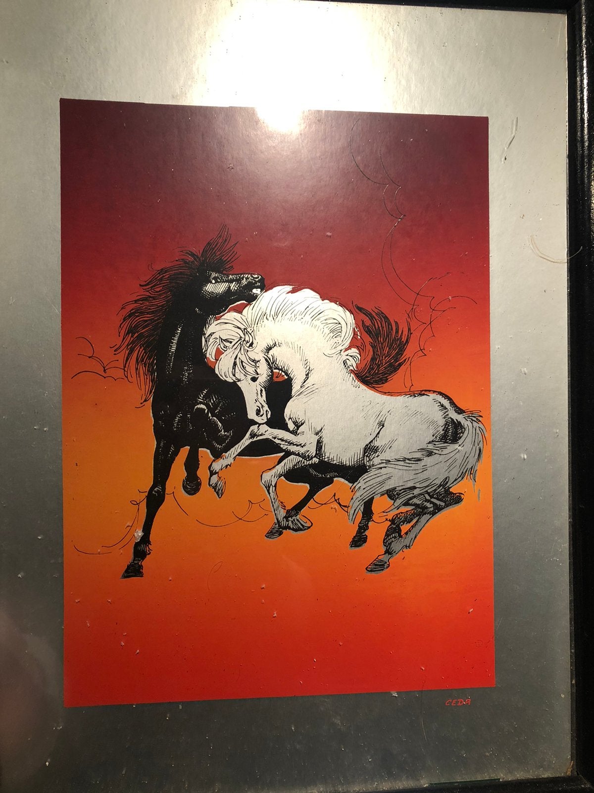 Kader met paarden, Ophalen of Verzenden