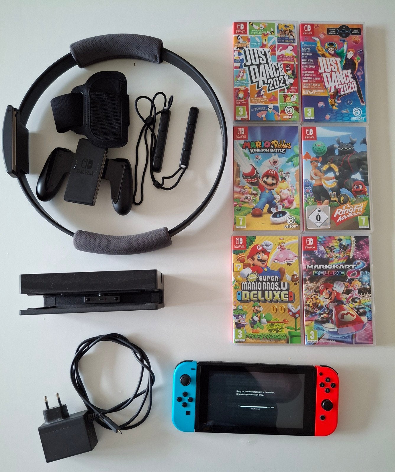 Nintendo Switch incl. games en accessoires, Ophalen, Met games, Met 2 controllers, Zo goed als nieuw