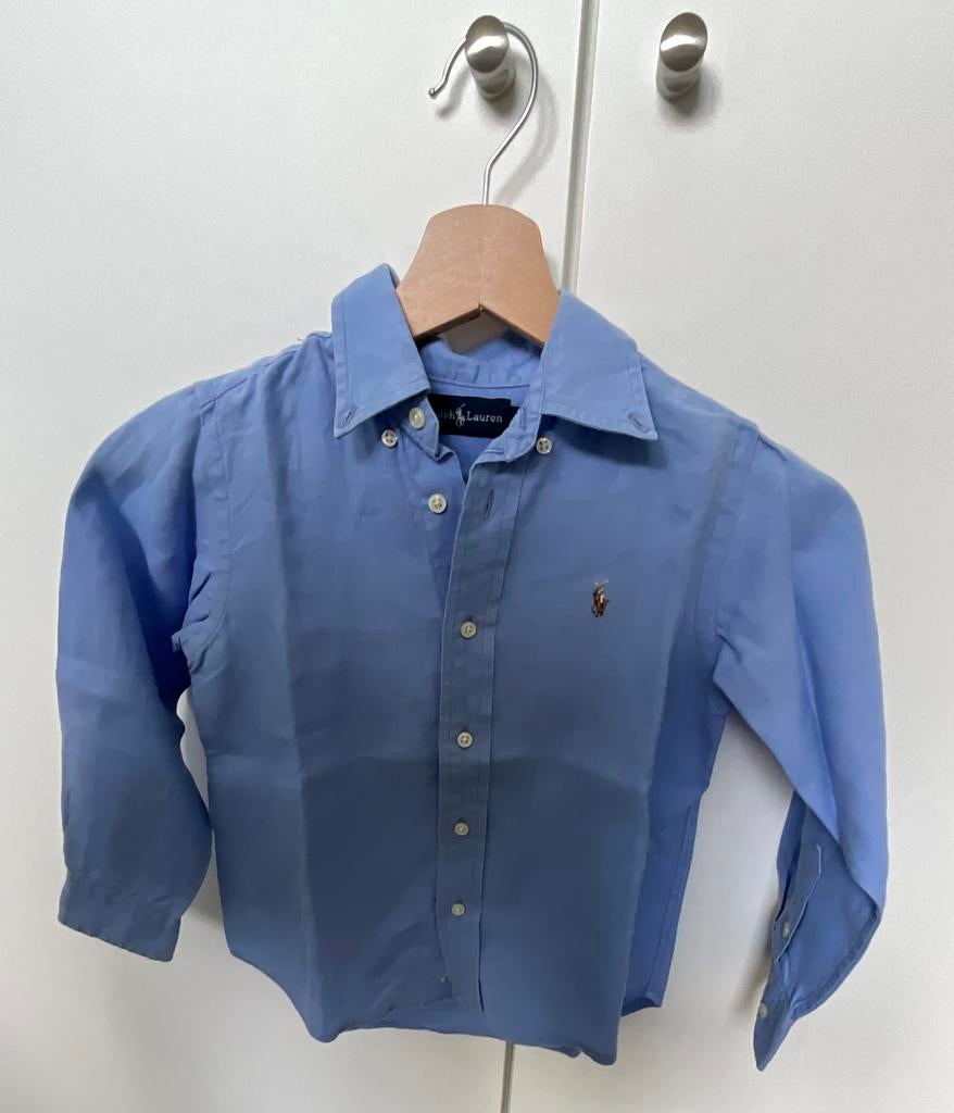 Ralp Lauren - linnen hemd - 4 jaar, Kinderen en Baby's, Kinderkleding | Maat 104, Ophalen, Zo goed als nieuw, Jongen, Overhemd of Blouse