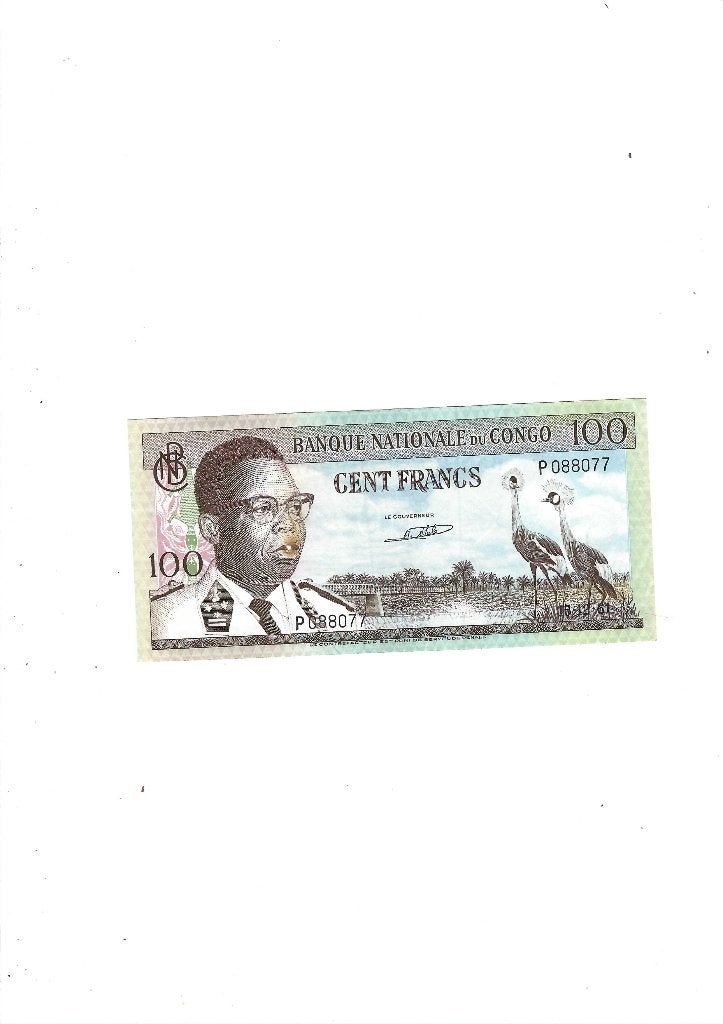 Banque nationale du Congo, Collections, Envoi, Utilisé