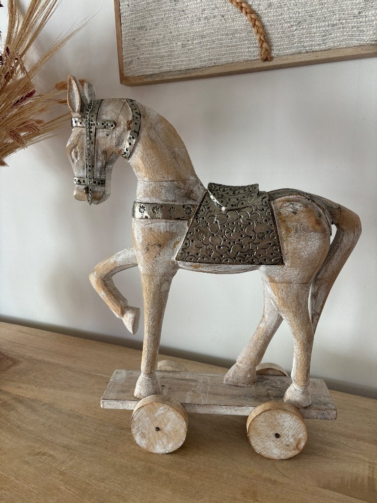 Houten paard, Antiek en Kunst, Ophalen, Hout, Houtsnijwerk, 20 - 50 cm